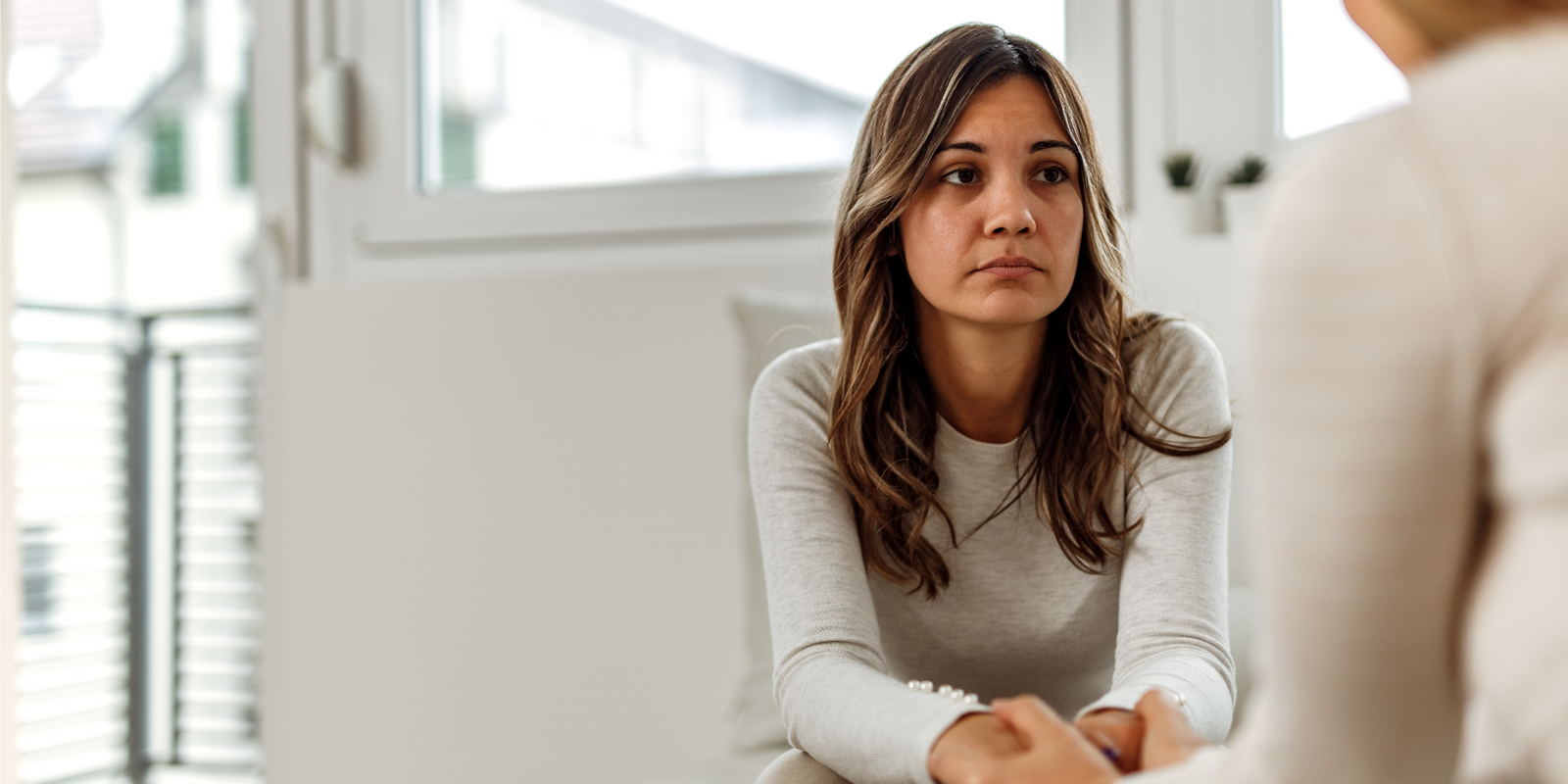 Worried woman surviving her problem with depression.