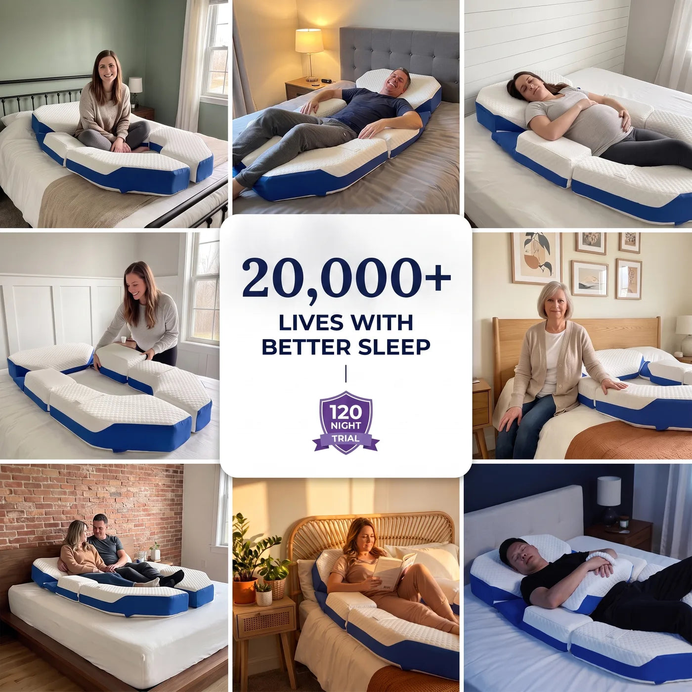 Modular Pillow set up in homes and bedrooms: 20,000+ lives with better sleep, backed by the 120-night trial