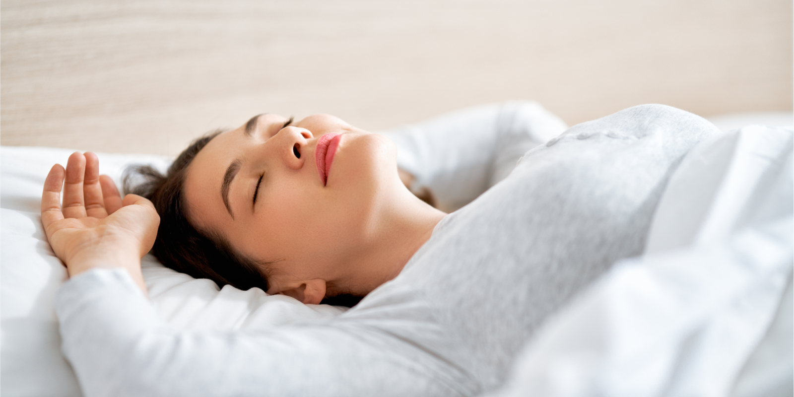 young woman sleeping in the bedroom