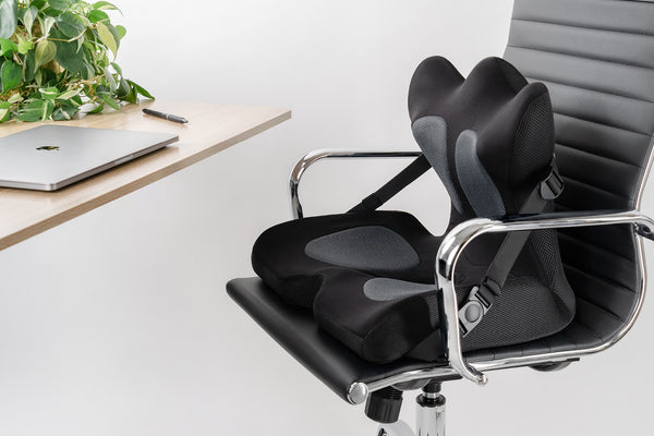 lifted lumbar, lumbar cushion for back pain in an office chair